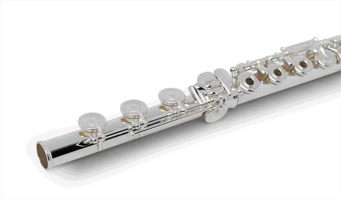 Pearl Flauta Travesera 795RBE Desalineada Plata 925 Cabeza Cuerpo Pie Mecanismo Plateado Platos Abiertos Mi Pie Si Estuche