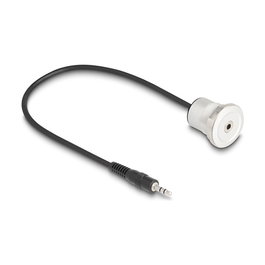 DeLOCK Conector Jack 3.5 mm 3 Pines Macho Hembra 30 cm Cable Negro Plata (Referencia 88188)