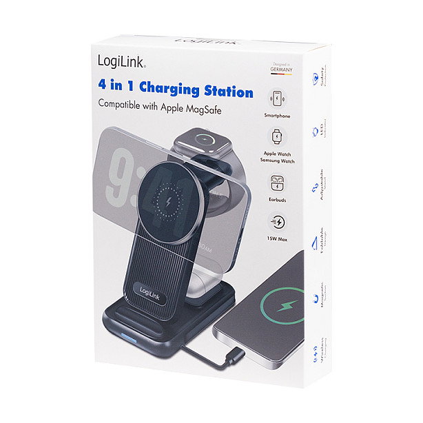 LogiLink Wireless Table Charger 4 en 1, 15W