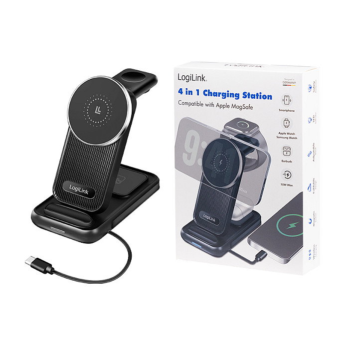 LogiLink Wireless Table Charger 4 en 1, 15W