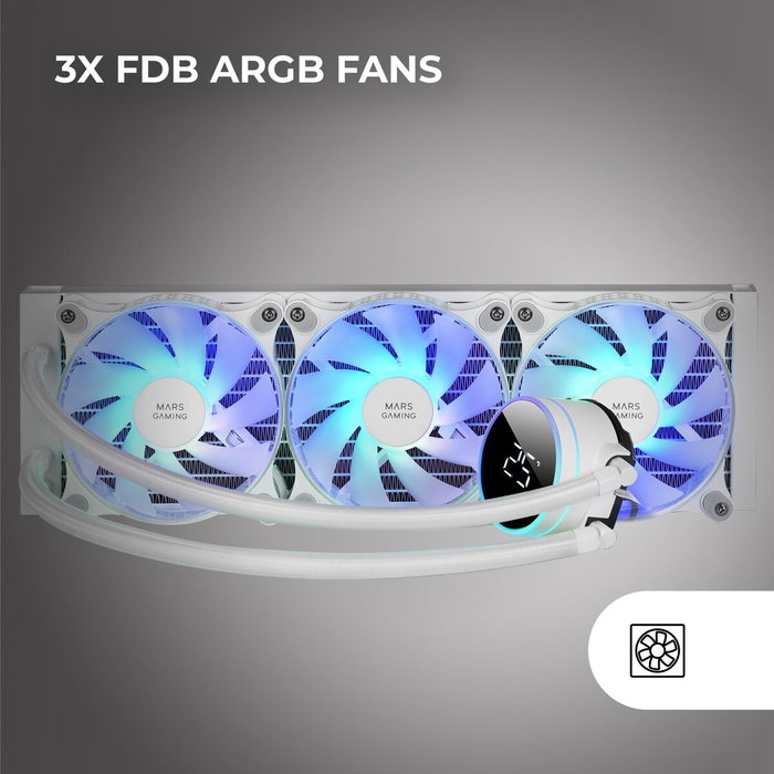 Mars Gaming ML-LCD360 Blanco con Pantalla LCD ARGB