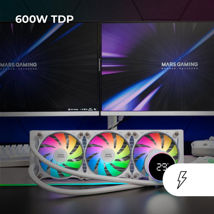 Mars Gaming ML-LCD360 Blanco con Pantalla LCD ARGB
