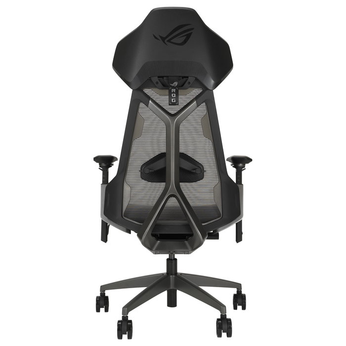 ASUS ROG Destrier Ergo Silla Gaming con Asiento de Malla, Respaldo de Rejilla, Reposabrazos 3D, Ajuste 90-135°, Capacidad 150 kg - Negro/Gris/Aluminio
