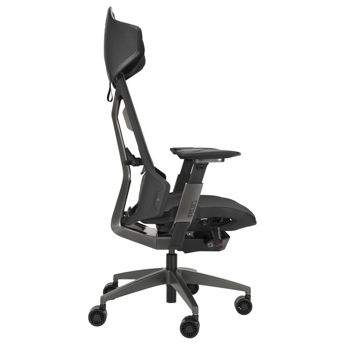 ASUS ROG Destrier Ergo Silla Gaming con Asiento de Malla, Respaldo de Rejilla, Reposabrazos 3D, Ajuste 90-135°, Capacidad 150 kg - Negro/Gris/Aluminio
