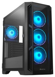 Chieftec Apex GA-01B-TG-OP Caja Torre Media ATX con Panel de Cristal Templado, 4 Ventiladores A-RGB, USB-C, Negro