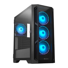 Chieftec GA-01B-TG-OP ATX Midi Tower Negro, Caja de PC para Gaming con Ventana de Cristal Templado