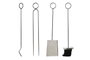 DKD Home Decor Set de 4 Leñeras Inox 36x20x59 Niquelado Plateado