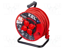 KEL Prolongador de alimentación H05RR-F 3G2,5mm2 40m Rojo