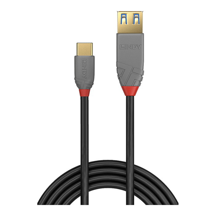 Lindy Cable Adaptador USB 3.2 Gen 2 de 0,15 m USB C a USB A Negro