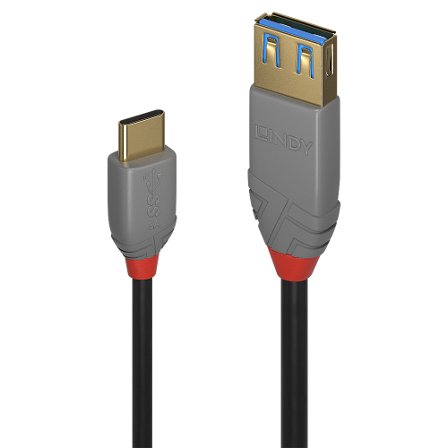 Lindy Cable Adaptador USB 3.2 Gen 2 de 0,15 m USB C a USB A Negro