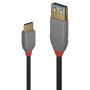 Lindy Cable Adaptador USB 3.2 Gen 2 de 0,15 m USB C a USB A Negro
