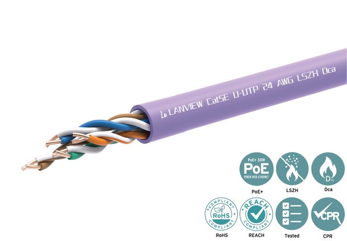 Lanview Cable de Red CAT5e U-UTP LSZH Dca Púrpura 305m