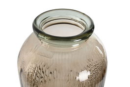 DKD Home Decor Db04 Jarrón Champán Rayado Cristal Reciclado 27 x 27 x 71 cm