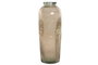DKD Home Decor Jarrón de Cristal Reciclado Rayado Champán