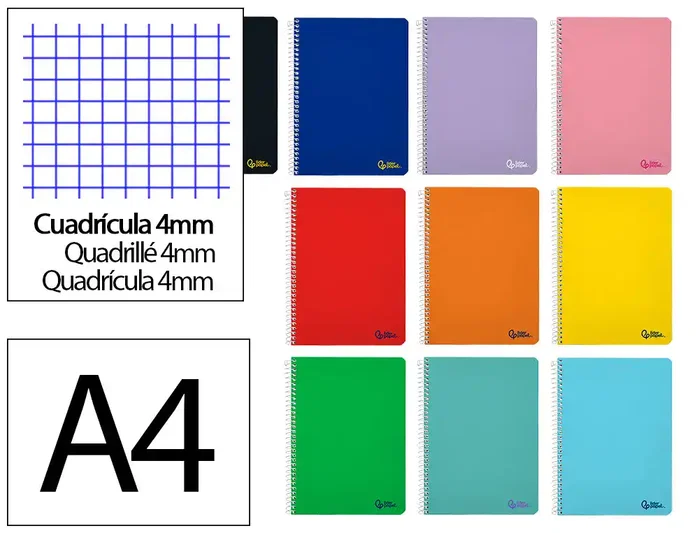 Liderpapel Cuaderno Espiral Smart A4 80 Hojas Cuadro 4 mm Tapa Blanda Colores Surtidos Liderpapel Cuaderno Espiral Smart A4 80 Hojas Cuadro 4 mm Tapa Blanda Colores Surtidos