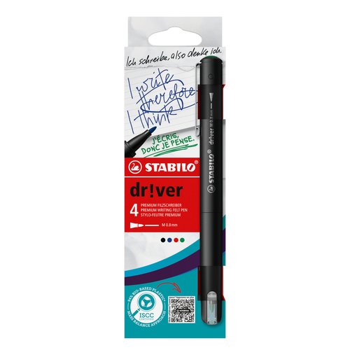 STABILO Rotulador Fibra Stabilo Diver Punta M Estuche de 4 STABILO Rotulador Fibra Stabilo Diver Punta M Estuche de 4