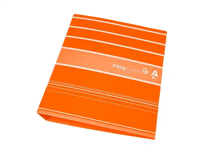 Liderpapel Archivador de Palanca A4 Filing System Forrado Naranja Lomo 80mm con Caja y Compresor Metálico
