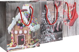 DKD Home Decor Bolsas de Papel Alpino Surtidas 26x13x32 cm (Pack de 12)