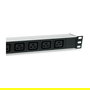 EQUIP Regleta 333319 1U 6 Tomas C19 con Interruptor Negro Aluminio Horizontal