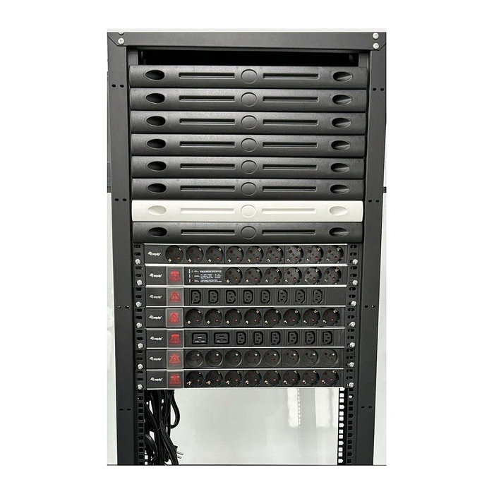 EQUIP Regleta 333319 1U 6 Tomas C19 con Interruptor Negro Aluminio Horizontal EQUIP Regleta 333319 1U 6 Tomas C19 con Interruptor Negro Aluminio Horizontal