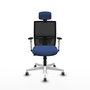 PIQUERAS Y CRESPO Silla de oficina Yunquera con mecanismo Sincro/Traslack, Azul marino y Negro