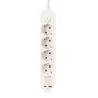 EDM Base Múltiple 4 Tomas Schuko con Interruptor y 2 Puertos USB A+C (1.5m Cable H05VV-F, 16A 250V, 3680W Máx, Color Blanco) para Montaje en Pared