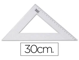 Escuadra Liderpapel 30 cm Plastico Cristal 20 unidades