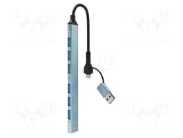 GEMBIRD Hub USB 3.2 Gen 1 con 7 puertos USB A y 1 puerto USB C