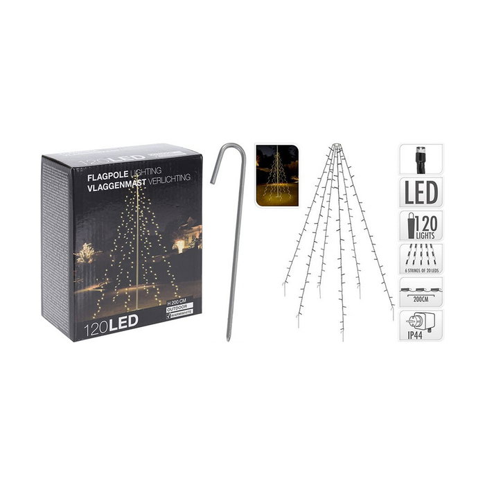 Cortina de luces exterior blanco cálido 120 LEDs 2 m Cortina de luces exterior blanco cálido 120 LEDs 2 m