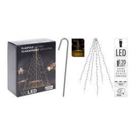 Cortina Exterior 120 Leds Blanco Cálido para Árboles 2m de Altura, Guirnalda IP44
