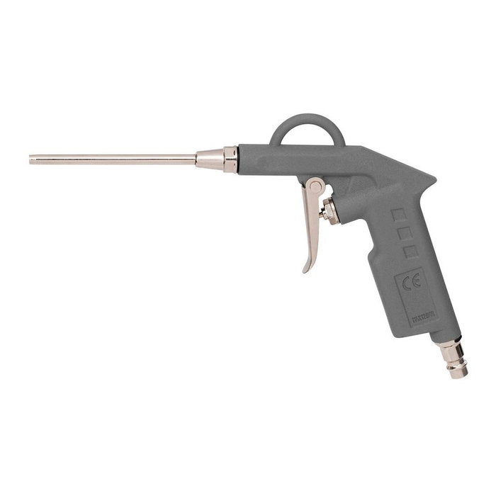 Powerplus Pistola de sopletear neumática con pico largo 10 cm, 12 bar, 125 l/min para compresor