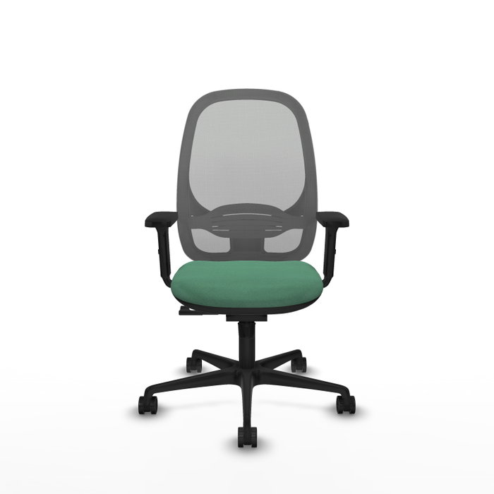 PIQUERAS Y CRESPO Silla de oficina Cilanco con mecanismo Sincro, Verde esmeralda y Gris