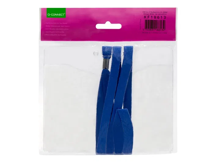 Q-connect Identificador con cordón plano azul A6 154x127 mm Apertura Superior