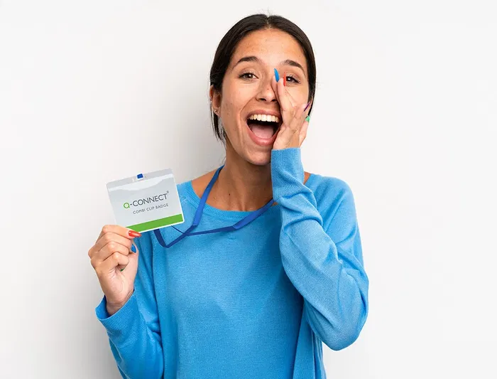 Q-connect Identificador con cordón plano azul A6 154x127 mm Apertura Superior