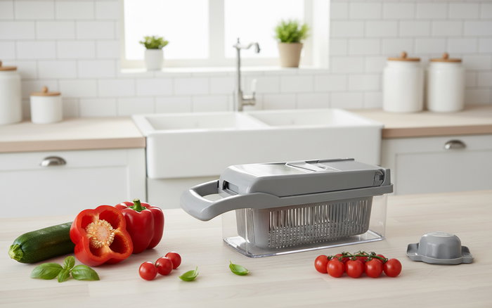 Inde Cortador de Alimentos Multifuncional Quttin - 33.2 cm Largo, 12.2 cm Ancho y Alto (12 Unidades)