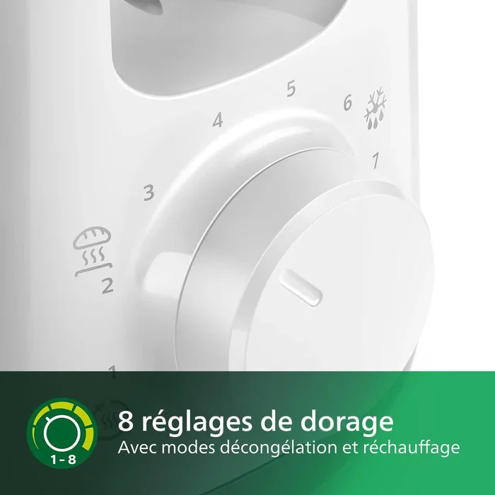 Philips Tostadora HD2590/00 - Blanco, 1 Ranura, 1030 W, Cajón de Virutas, Rejilla Repostería, Calefacción y Descongelación