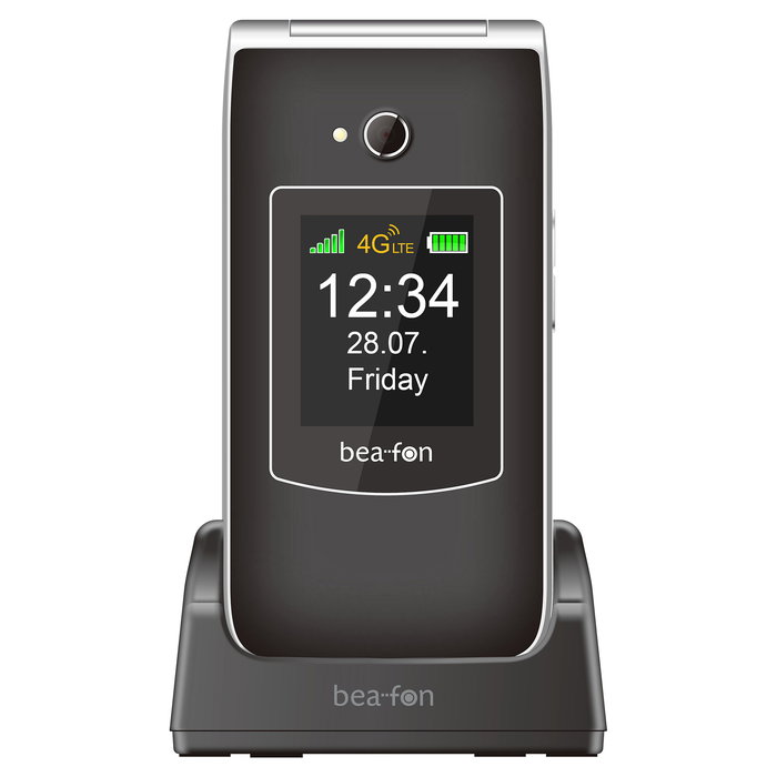 Bea-fon SL645 - Teléfono Móvil Senior 4G LTE Negro Plata con Pantalla 2.8", Cámara 1.3 MP, Batería 1550 mAh y Ranura MicroSD