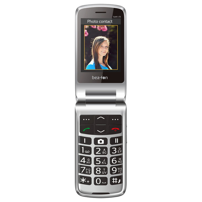 Bea-fon SL645 - Teléfono Móvil Senior 4G LTE Negro Plata con Pantalla 2.8", Cámara 1.3 MP, Batería 1550 mAh y Ranura MicroSD