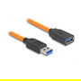 DeLOCK Cable USB 3.2 Gen 1 (5 Gbps) USB-A Macho a USB-A Hembra 1m Naranja para Tethering y Conectividad