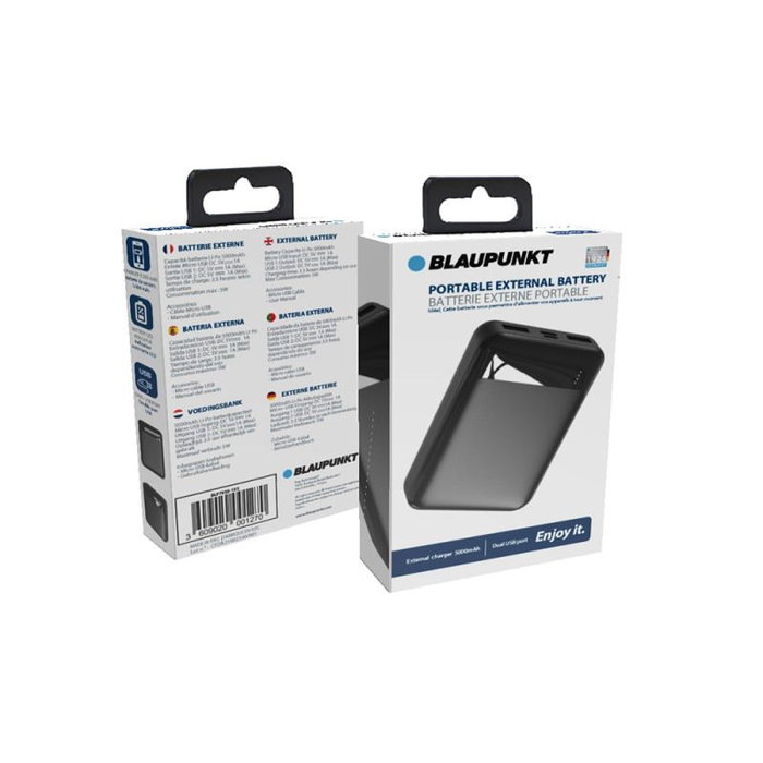 BLAUPUNKT Powerbank 5000 mAh 5W con Puerto USB Tipo-C para Carga Rápida - Batería Externa Portátil