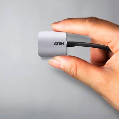 Aten Adaptador USB-C a VGA UC3002A-AT, Transfiere Vídeo de Ordenador/Móvil a Monitor o Proyector VGA hasta 1920 x 1200