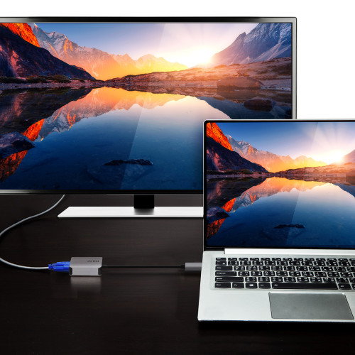 Aten Adaptador USB-C a VGA UC3002A-AT, Transfiere Vídeo de Ordenador/Móvil a Monitor o Proyector VGA hasta 1920 x 1200