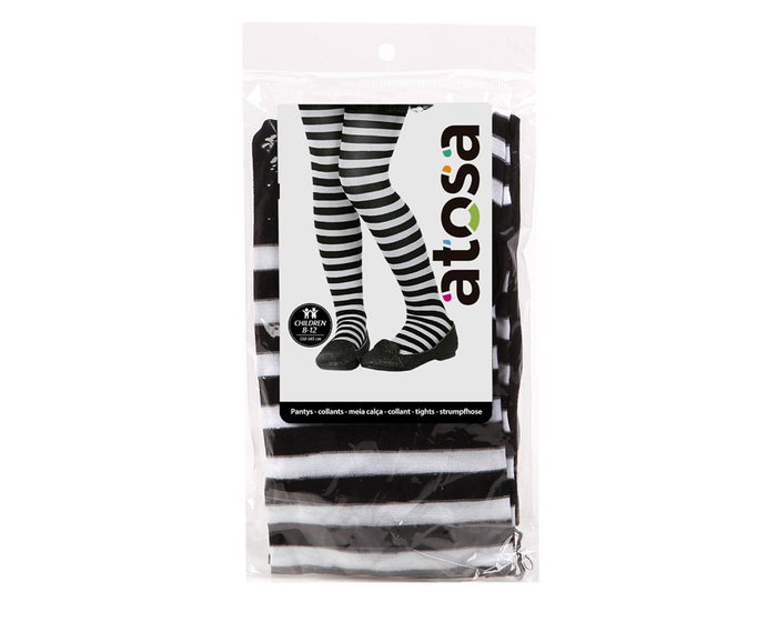 Pantys de rayas blanco/negro para niña T. Única Atosa