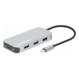 MANHATTAN Adaptador USB-C 8-in-1 Dockingstation con HDMI, RJ45 y 3xUSB-A