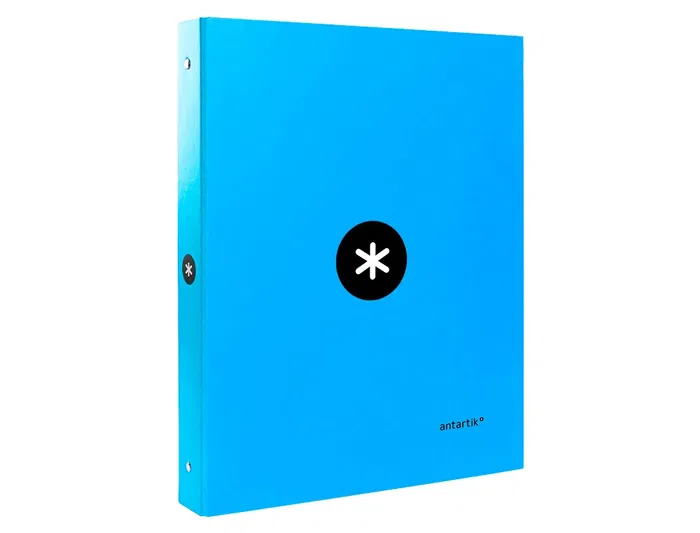 Antartik Carpeta A4 Forrada con 4 Anillas Redondas de 25 mm, Azul Antartik Carpeta A4 Forrada con 4 Anillas Redondas de 25 mm, Azul