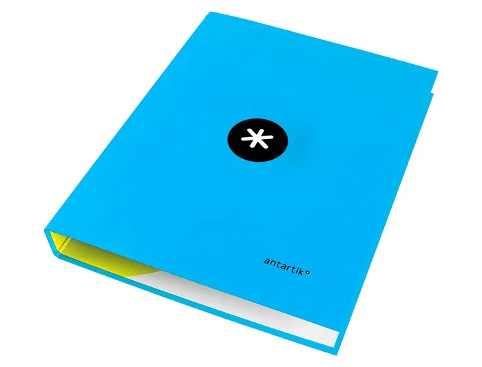 Antartik Carpeta A4 Forrada con 4 Anillas Redondas de 25 mm, Azul Antartik Carpeta A4 Forrada con 4 Anillas Redondas de 25 mm, Azul