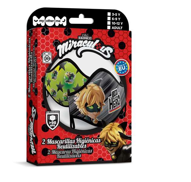 My Other Me Cat Noire Premium Higienic Mask Talla 10-12 Años