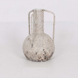 DKD Home Decor Jarrón de Metal Envejecido Blanco 23x23x35,5 cm