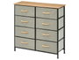 GIFTDECOR Mueble de 8 cajones Gris, Madera y Negro