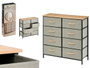 GIFTDECOR Mueble de 8 cajones Gris, Madera y Negro